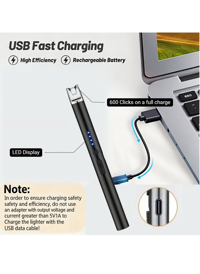  أورا سيليكت ولاعة كهربائية على شكل شمعة قابلة لإعادة الشحن عبر USB، تصميم بلا لهب ومقاوم للرياح، مزودة ببطارية ليثيوم بوليمر 170 مللي أمبير، مع شاشة LED لعرض حالة البطارية - Image 5